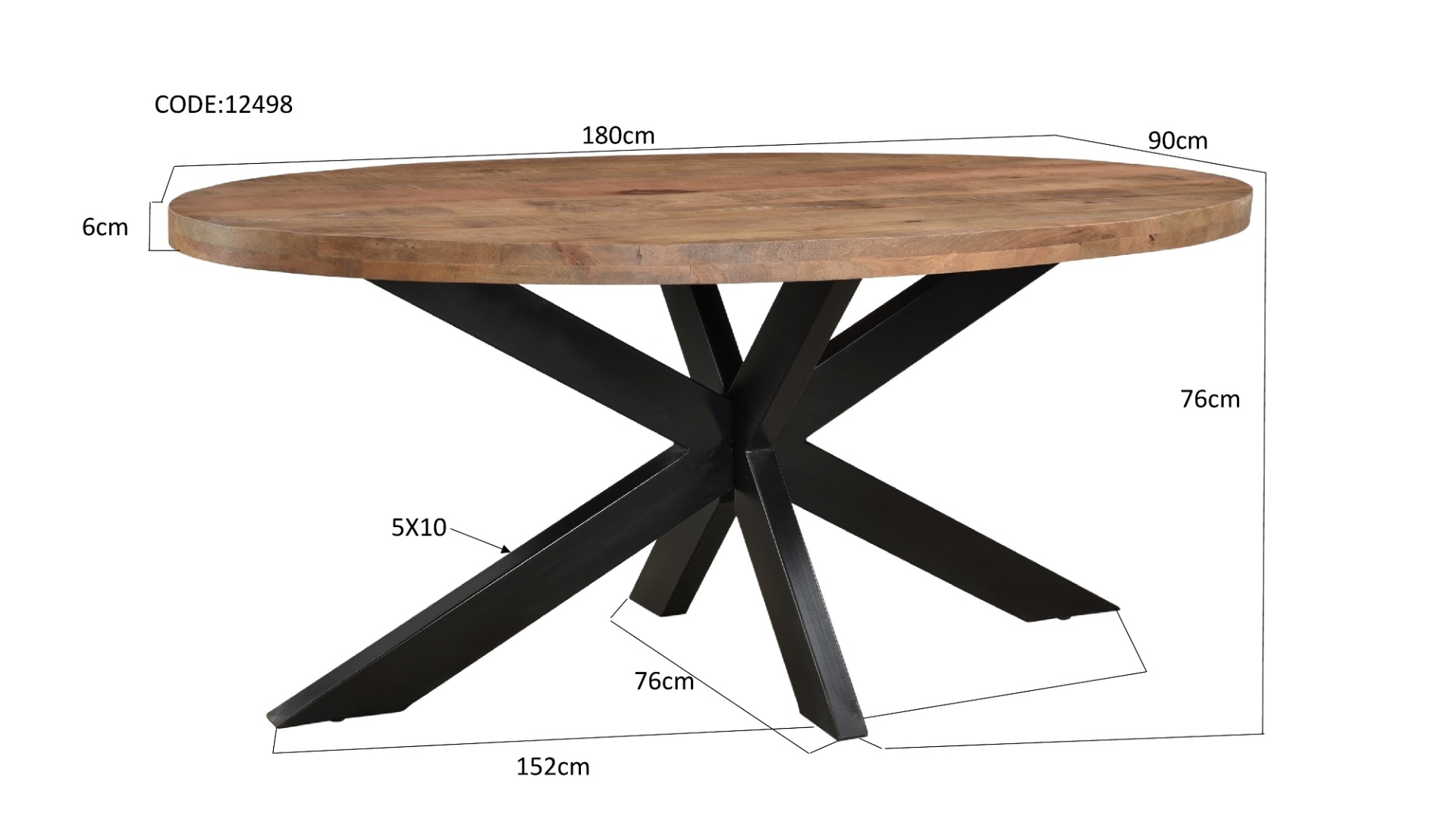 Livingfurn Sturdy Oval 180cm