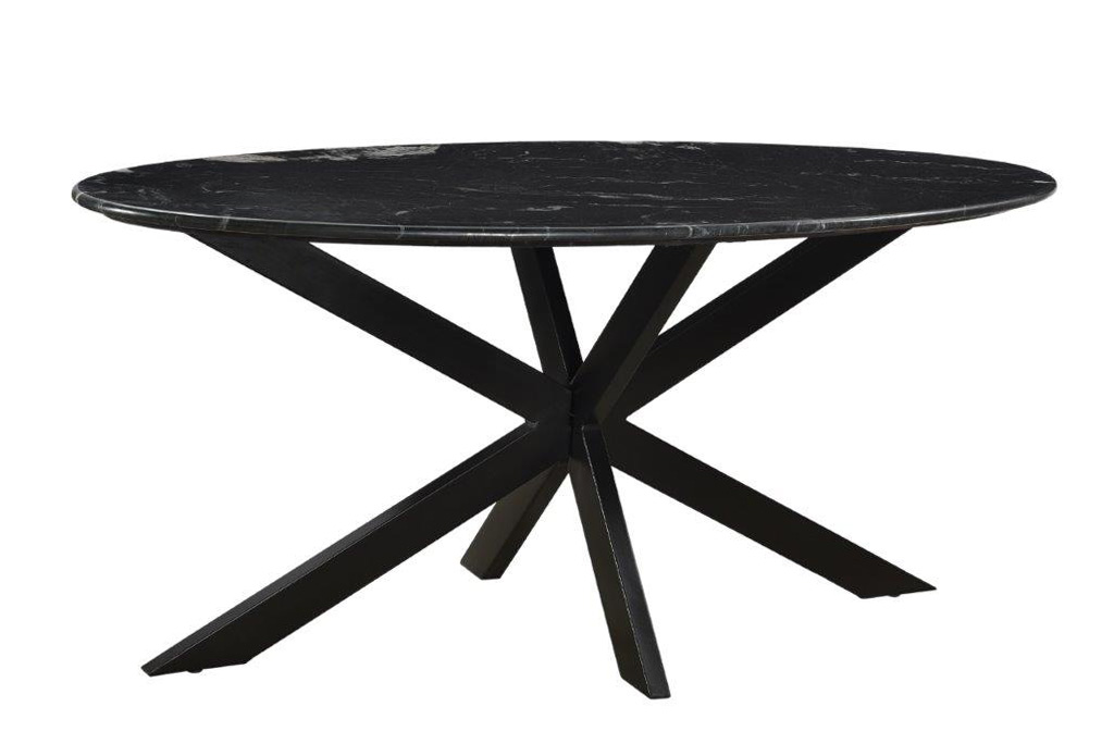 Livingfurn Marble Oval Spider Black 180cm