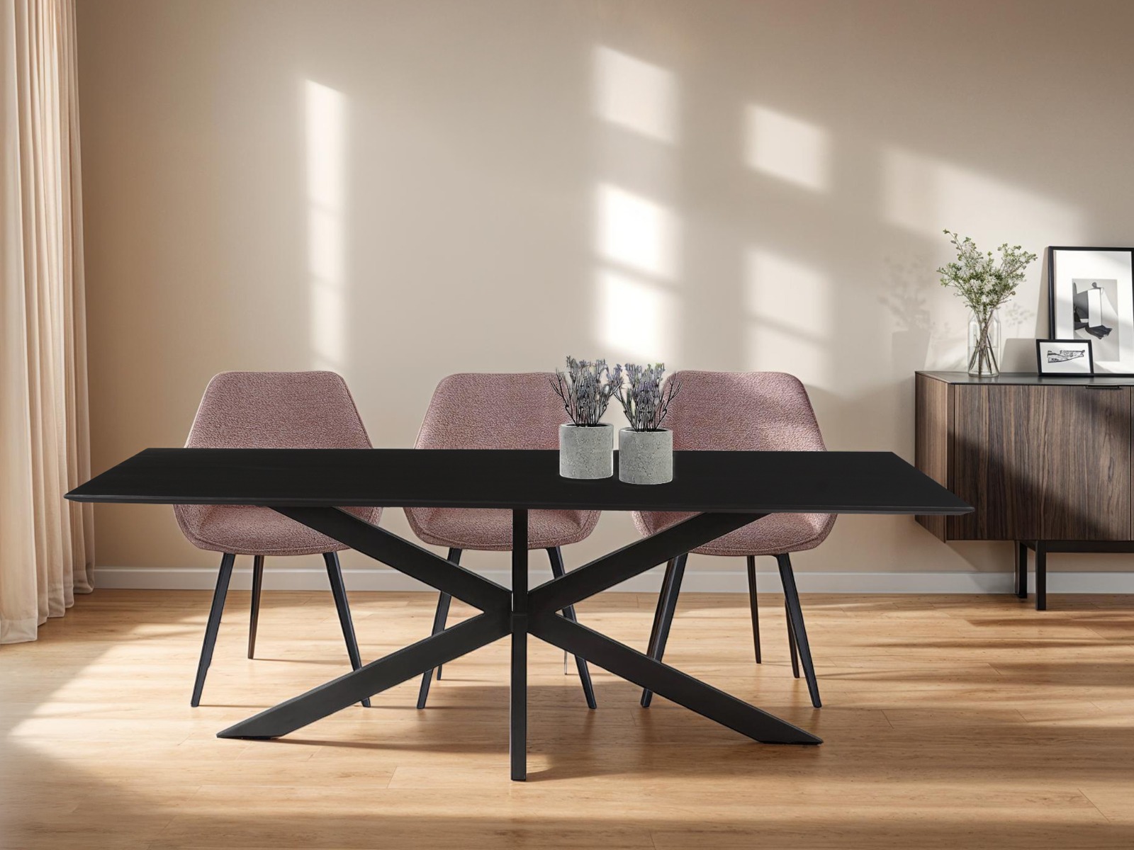 Livingfurn Oslo Spider Black Acasia 220 cm