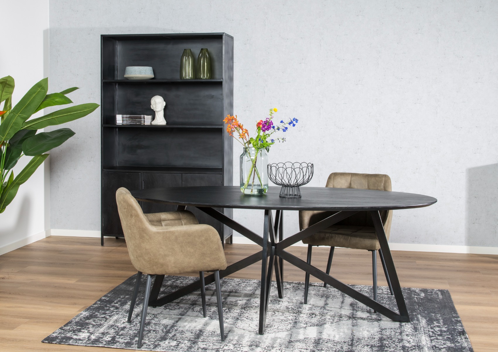 Livingfurn Oslo Black Acasia Web Leg 200cm