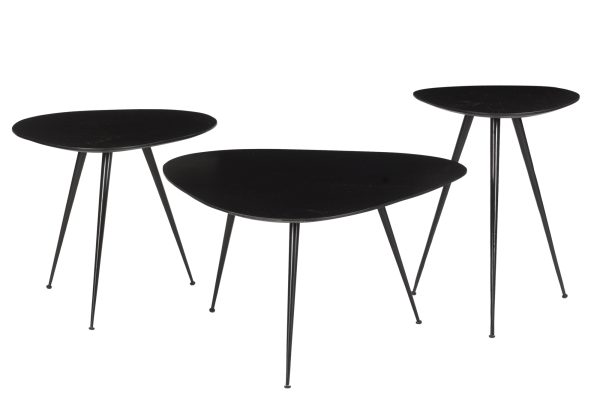 Livingfurn Brix Loua Black set of 3