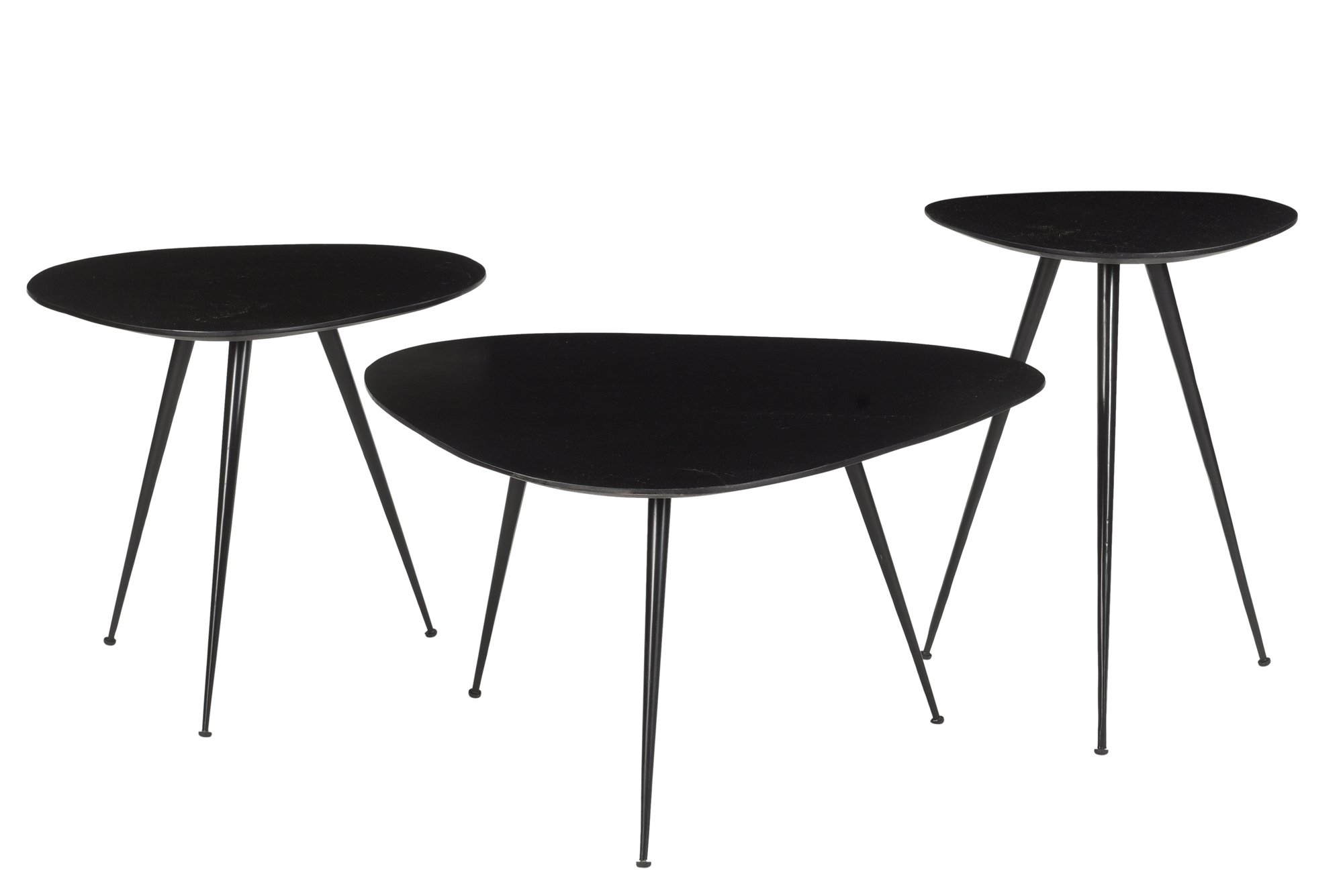 Livingfurn Brix Loua Black set of 3
