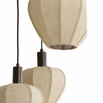 Light & Living Hanglamp 5L Ø76x80 cm HUXI hout prnt d bruin+linnen nat.