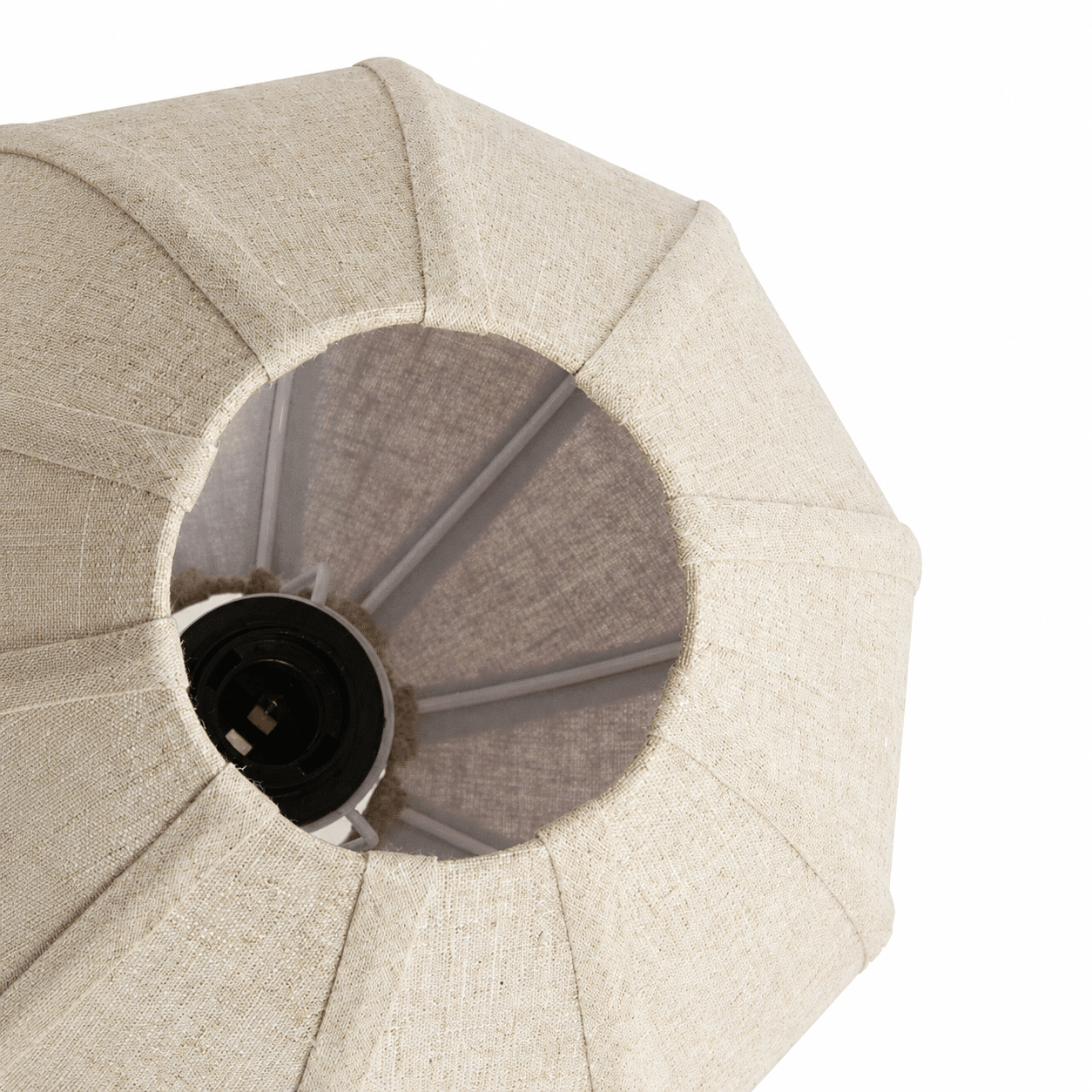 Light & Living Hanglamp 5L Ø76x80 cm HUXI hout prnt d bruin+linnen nat.