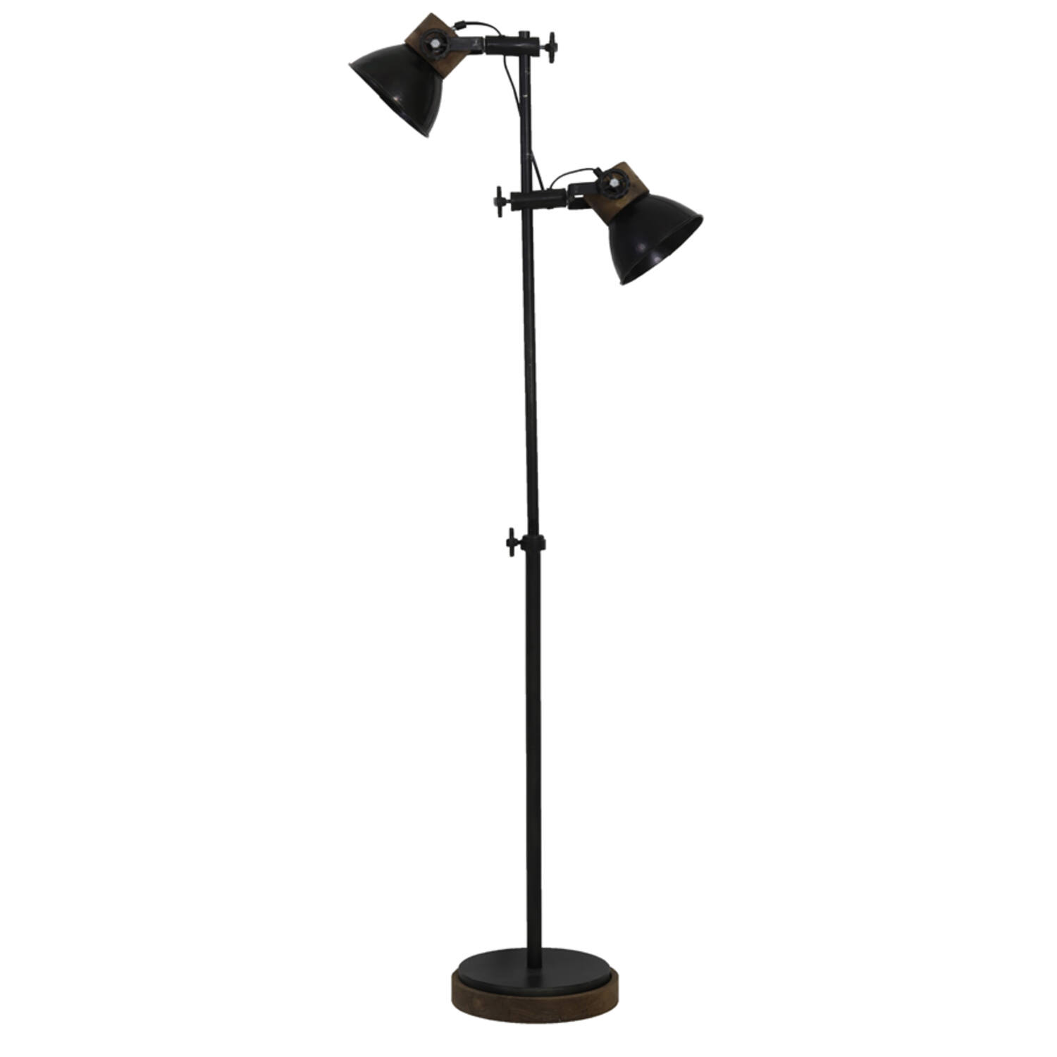 Light & Living Vloerlamp 2L 40x30x165 cm JODY zwart zink+hout bruin