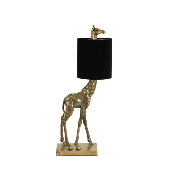 Light & Living Tafellamp 26x16x61 cm GIRAFFE antiek brons+velvet zwart