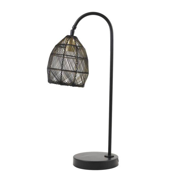 Light & Living Tafellamp 23x18x60 cm MEYA mat zwart+goud