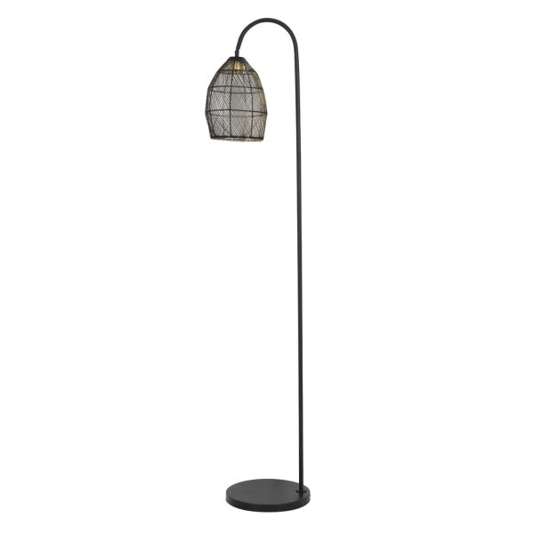 Light & Living Vloerlamp 34x30,5x172 cm MEYA mat zwart+goud