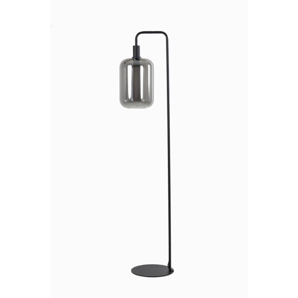 Light & Living Vloerlamp 35,5x28x155 cm LEKAR zwart+smoke glas hoog