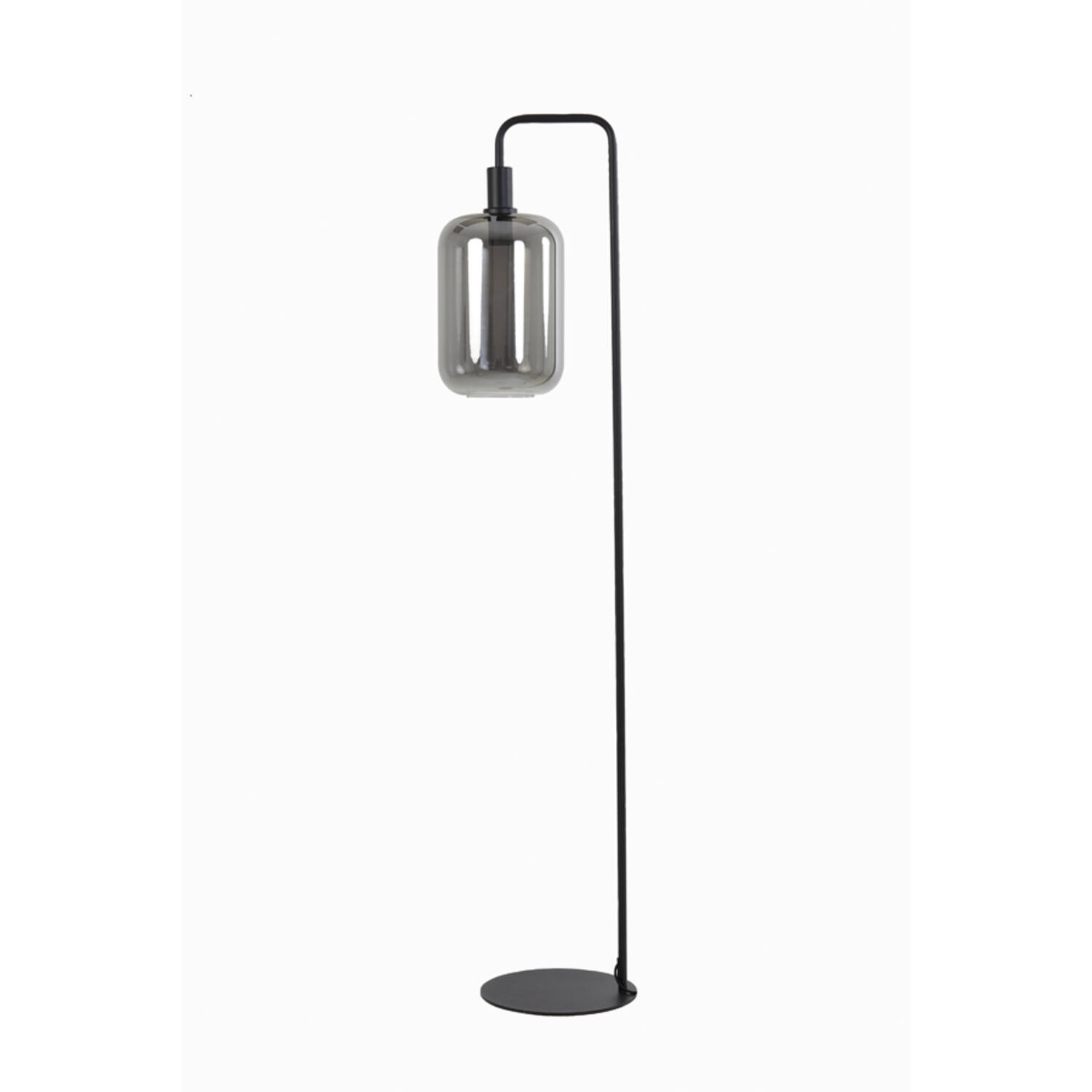 Light & Living Vloerlamp 35,5x28x155 cm LEKAR zwart+smoke glas hoog