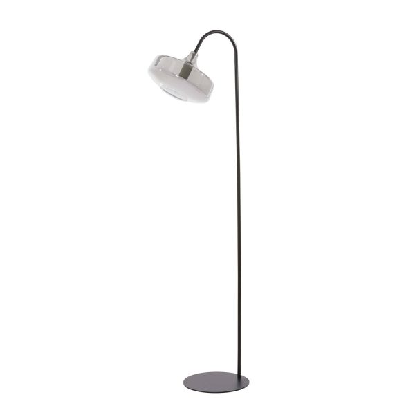 Light & Living Vloerlamp 45x29,5x160 cm SOLNA mat zwart+smoke glas