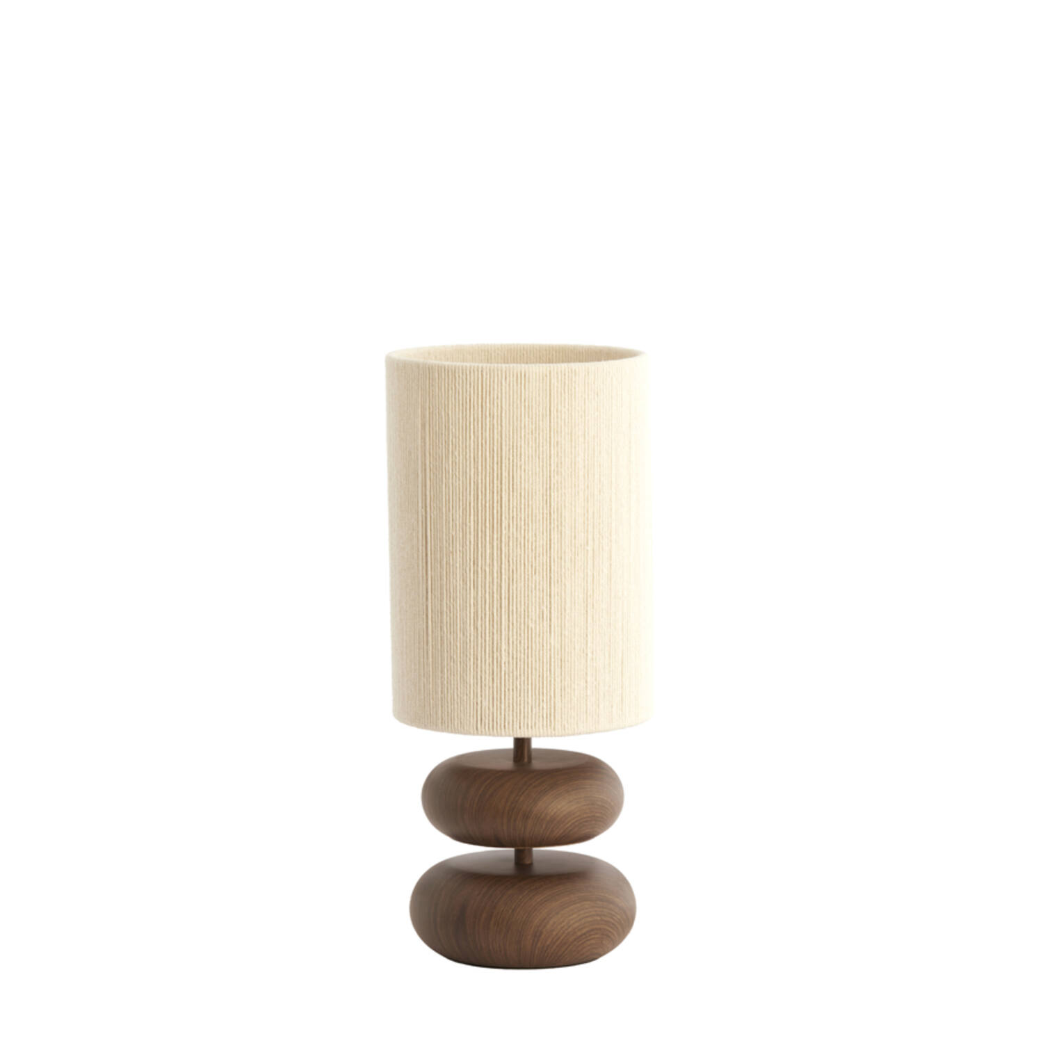 Light & Living Tafellamp Ø22x50,5 cm DANIALO hout print d bruin+touw crème