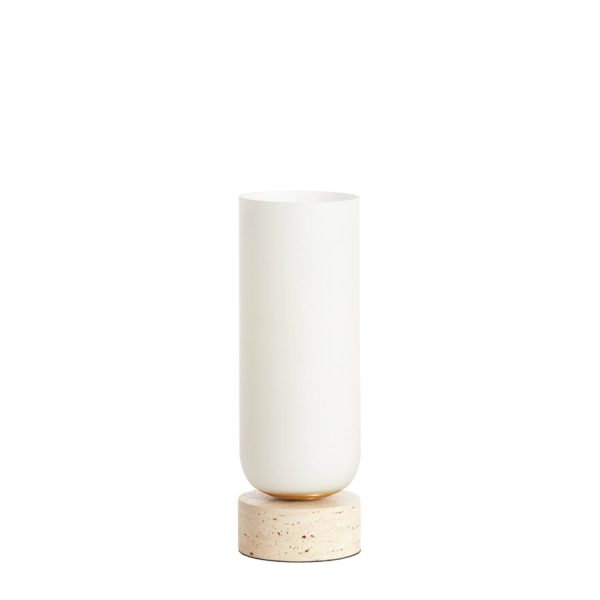 Light & Living Tafellamp Ø12x35 cm RYLANO glas melk+zand+antiek brons