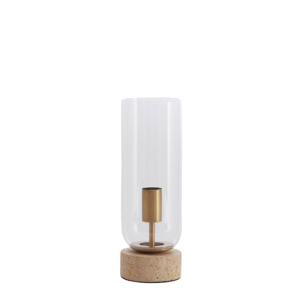 Light & Living Tafellamp Ø12x35 cm RYLANO glas helder+zand+antiek brons