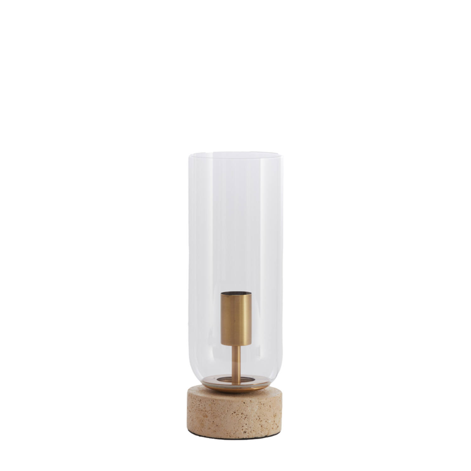 Light & Living Tafellamp Ø12x35 cm RYLANO glas helder+zand+antiek brons