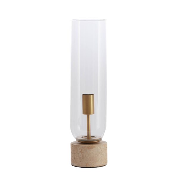 Light & Living Tafellamp Ø12x47 cm RYLANO glas helder+zand+antiek brons