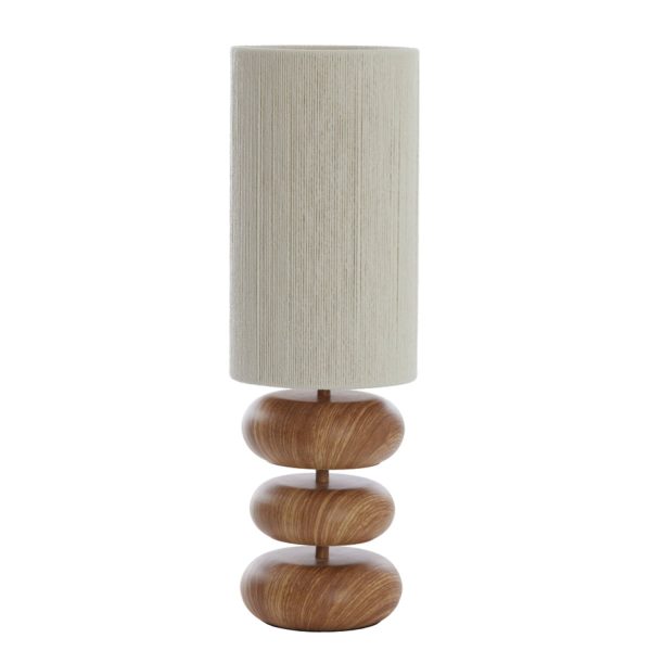 Light & Living Tafellamp Ø22x67,5 cm DANIALO hout print naturel+touw crème