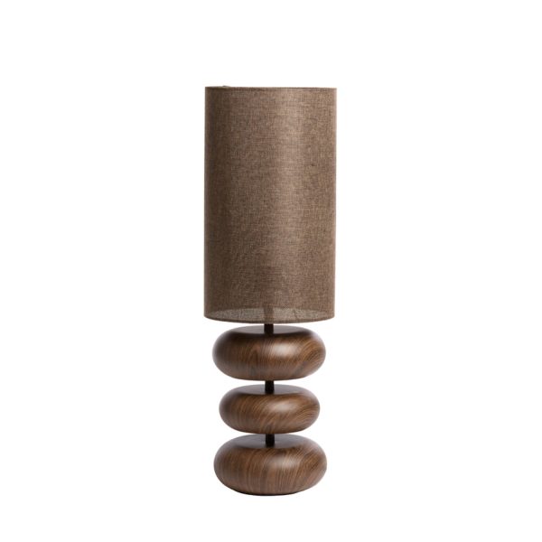 Light & Living Tafellamp Ø22x67,5 cm DANIALO hout print d bruin+d bruin
