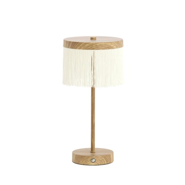 Light & Living Tafellamp LED Ø17x35 cm DINY hout print+crème