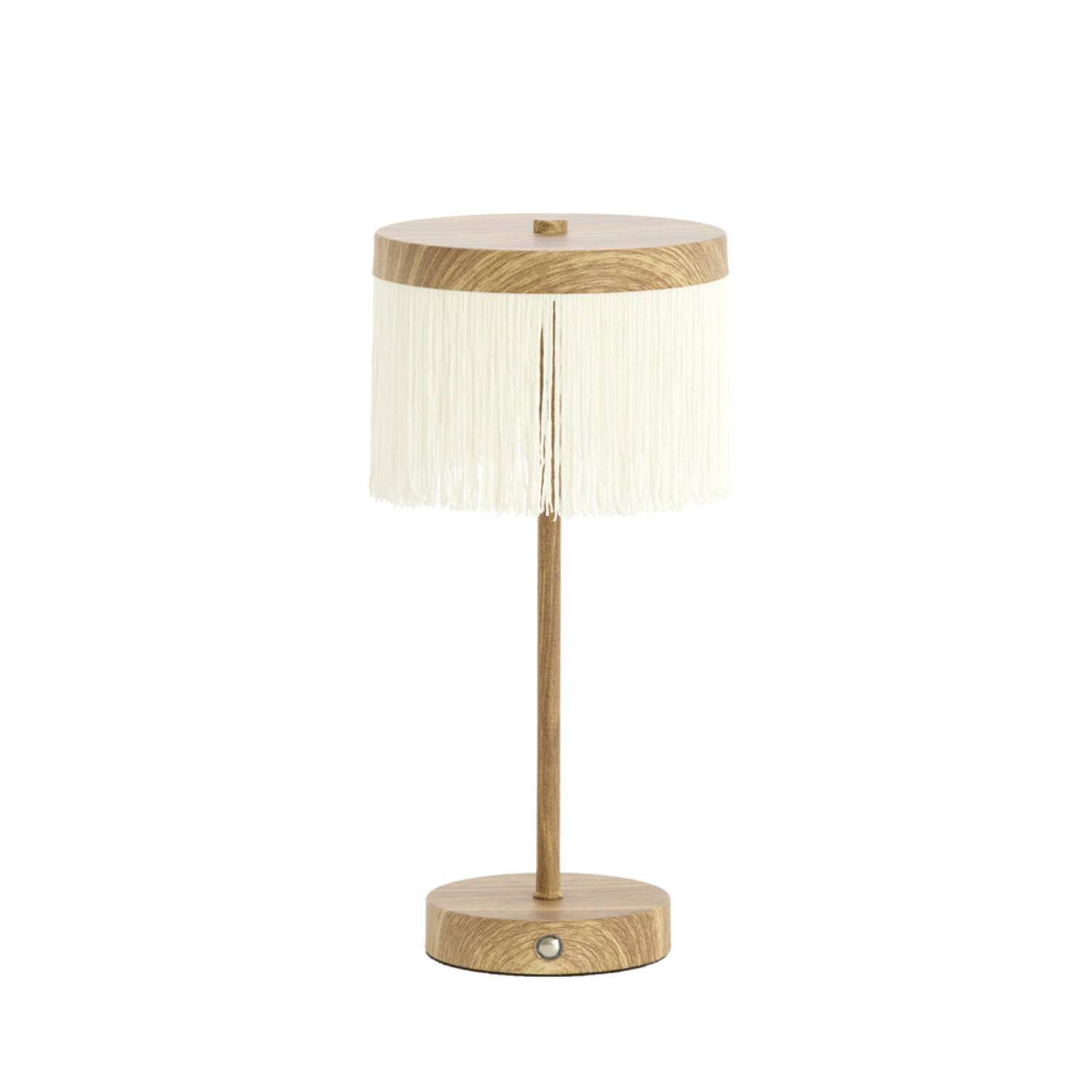 Light & Living Tafellamp LED Ø17x35 cm DINY hout print+crème