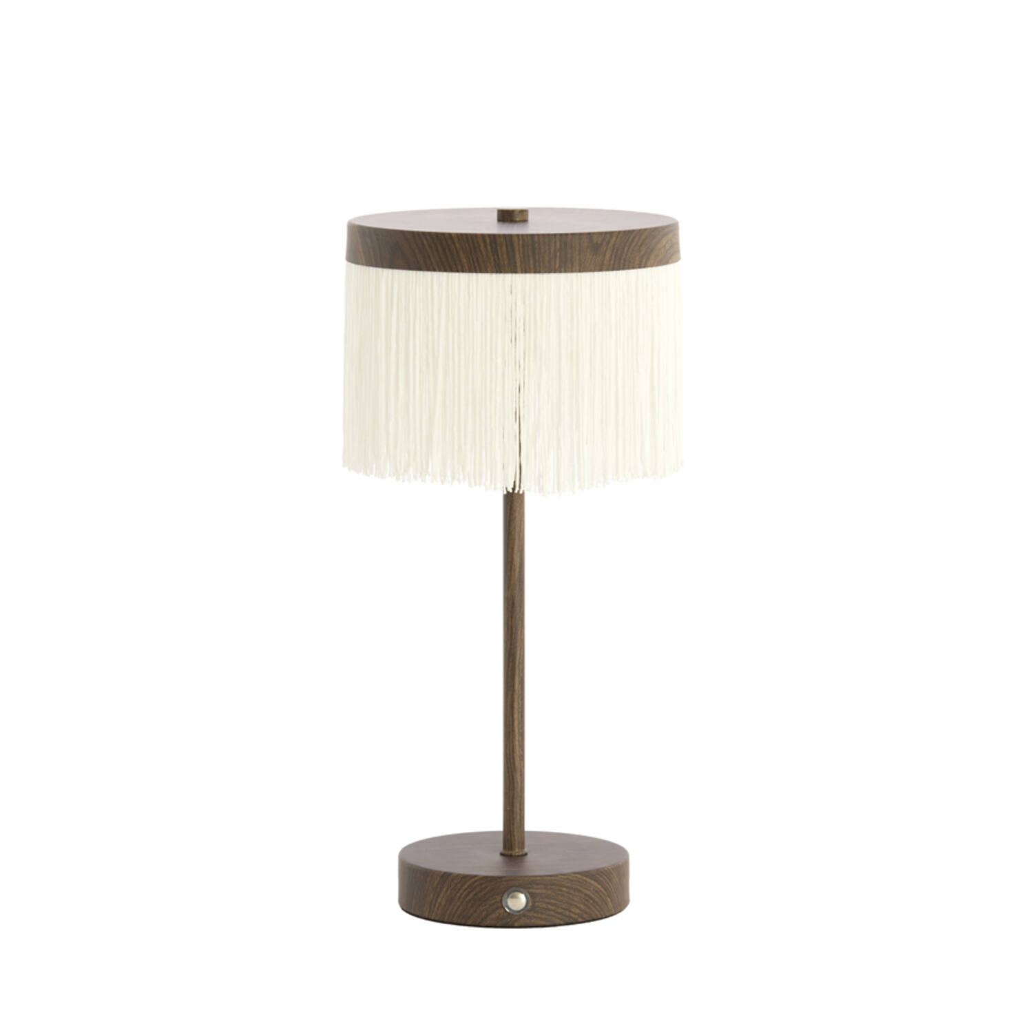 Light & Living Tafellamp LED Ø17x35 cm DINY hout print donker bruin+crème