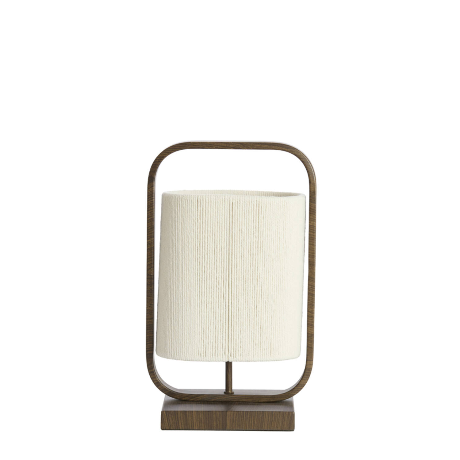 Light & Living Tafellamp 22,5x15x37,5 cm LECCE hout prnt d bruin+touw crème