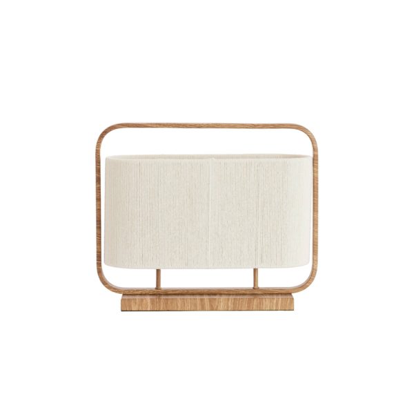 Light & Living Tafellamp 2L 45x15x37,5 cm LECCE hout print natur+touw crème