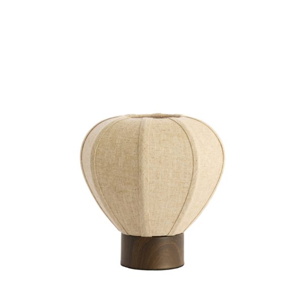 Light & Living Tafellamp Ø23x23,5 cm KYZO hout prnt d bruin+linnen naturel