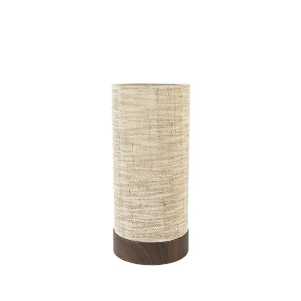 Light & Living Tafellamp Ø16x35 cm BRYLO hout print d bruin+linnen naturel