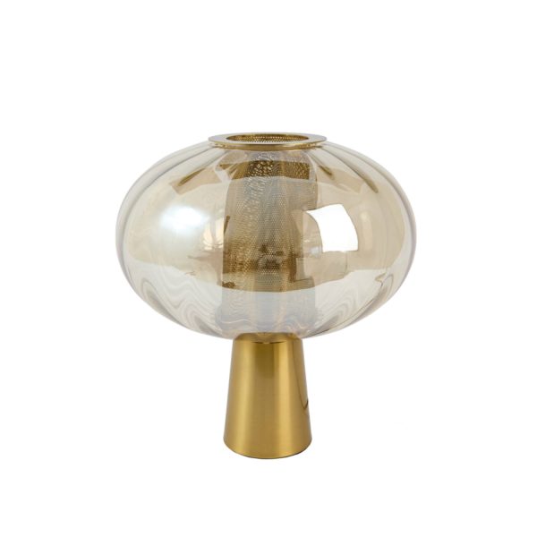 Light & Living Tafellamp Ø35x38 cm MINDELO glas amber+goud