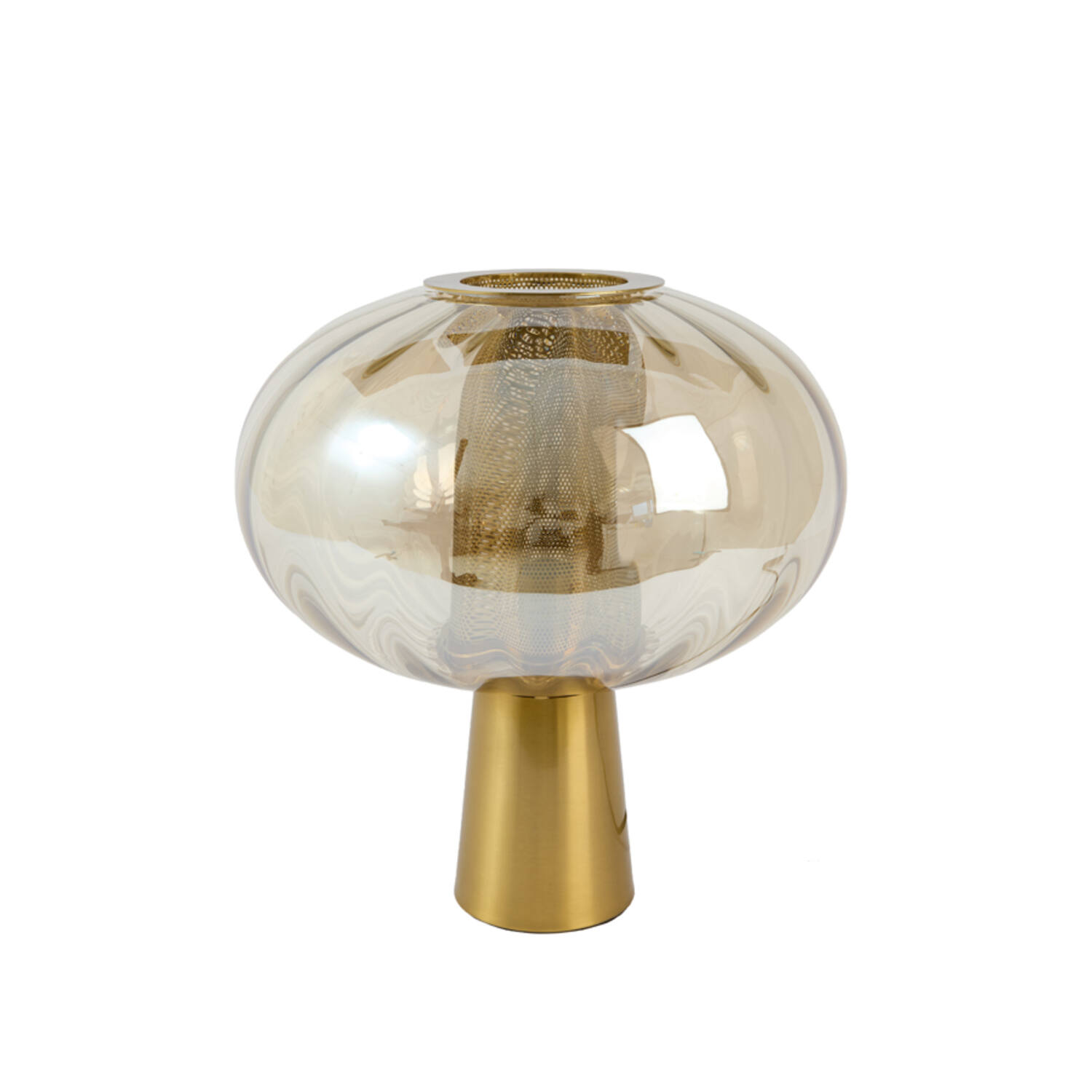 Light & Living Tafellamp Ø35x38 cm MINDELO glas amber+goud