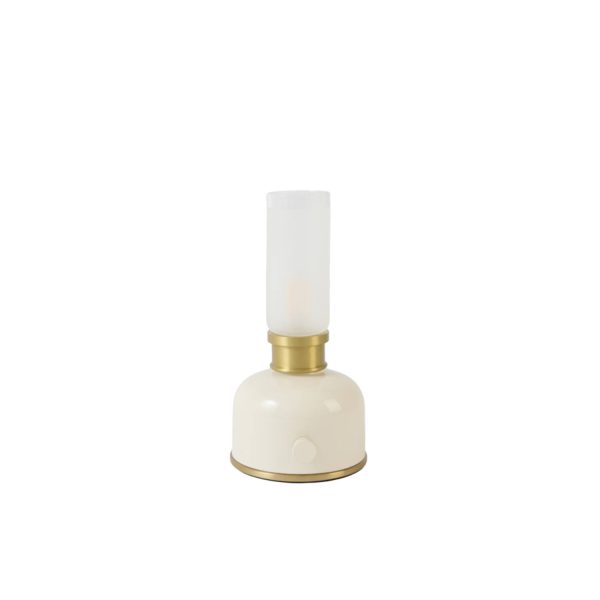 Light & Living Tafellamp LED Ø11x21,5 cm NIVY crème+glas mat