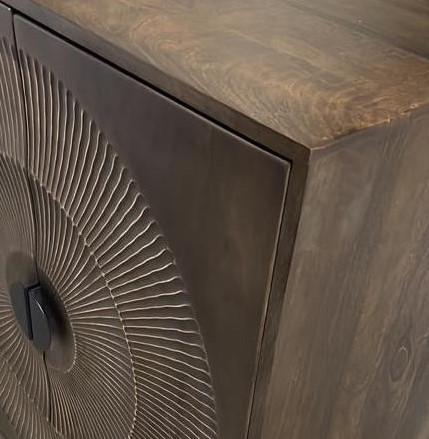 Nijwie MySons 2-deurs kast met onderplank, hoog, Mango Brown Walnut - Nippon Collection