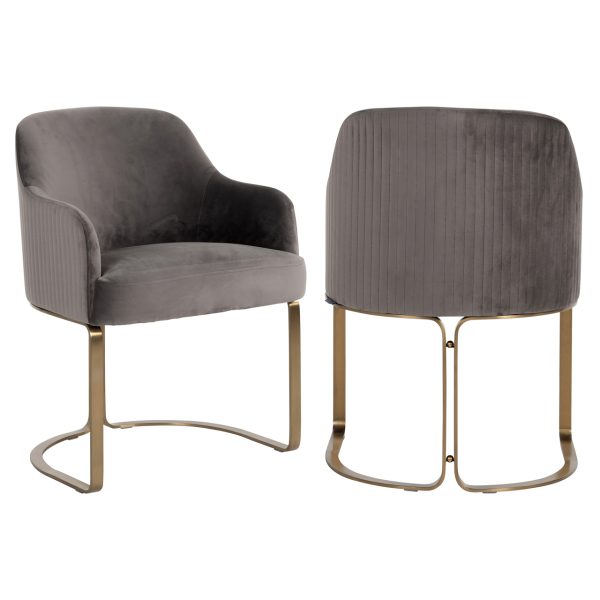 Richmond Interiors Eetkamerstoel Hadley stone velvet