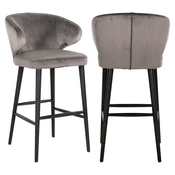 Richmond Interiors Barstoel Indigo stone velvet