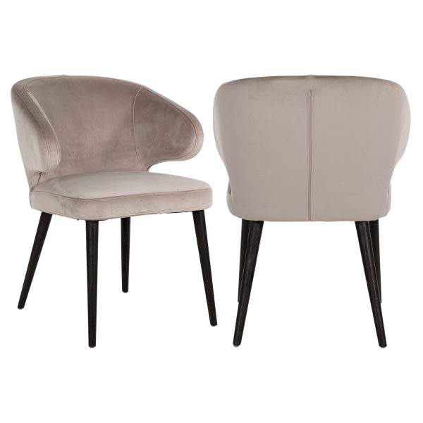 Richmond Interiors Eetkamerstoel Indigo khaki velvet