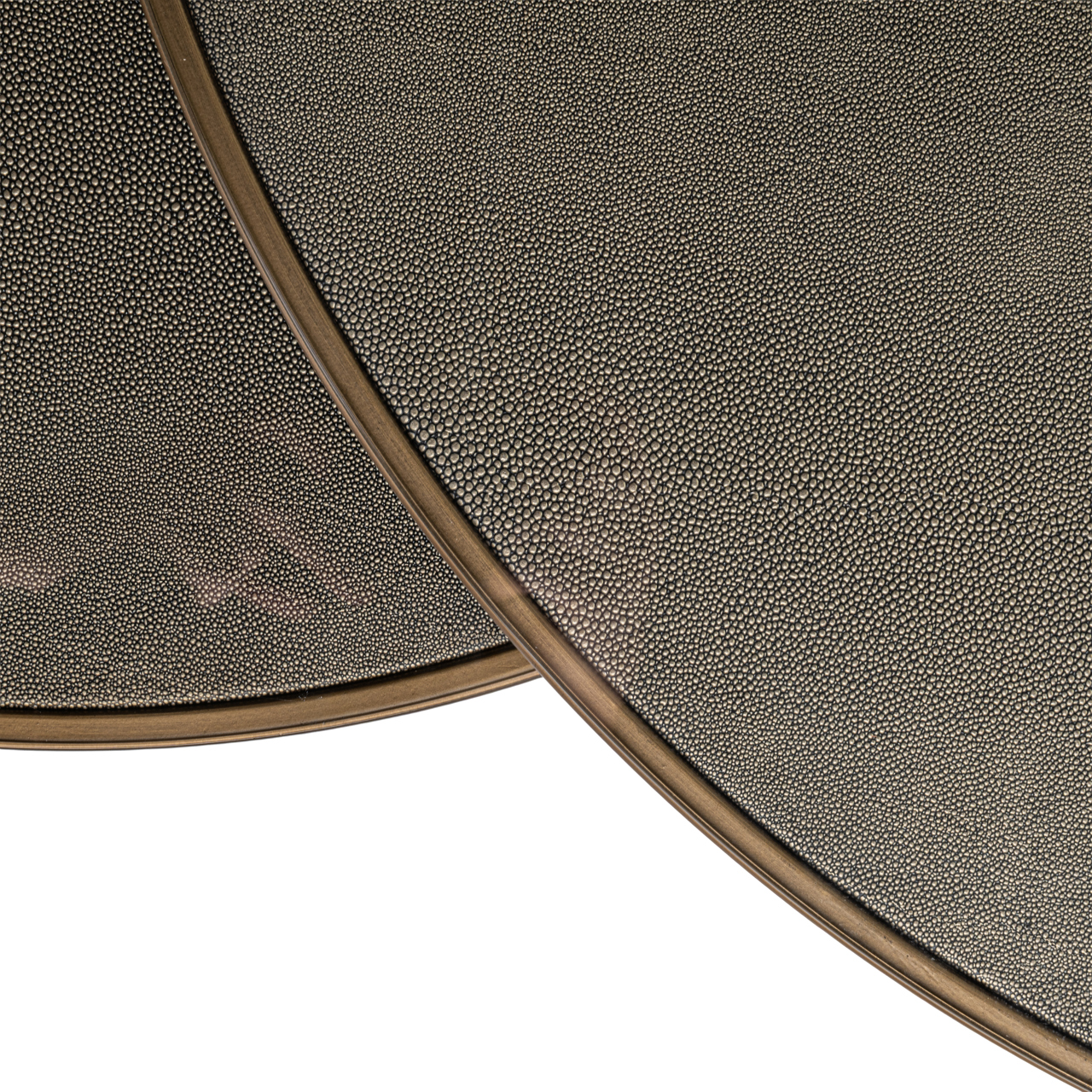 Richmond Interiors Salontafel Bloomville brass shagreen incl. glass tops (Set of 2)