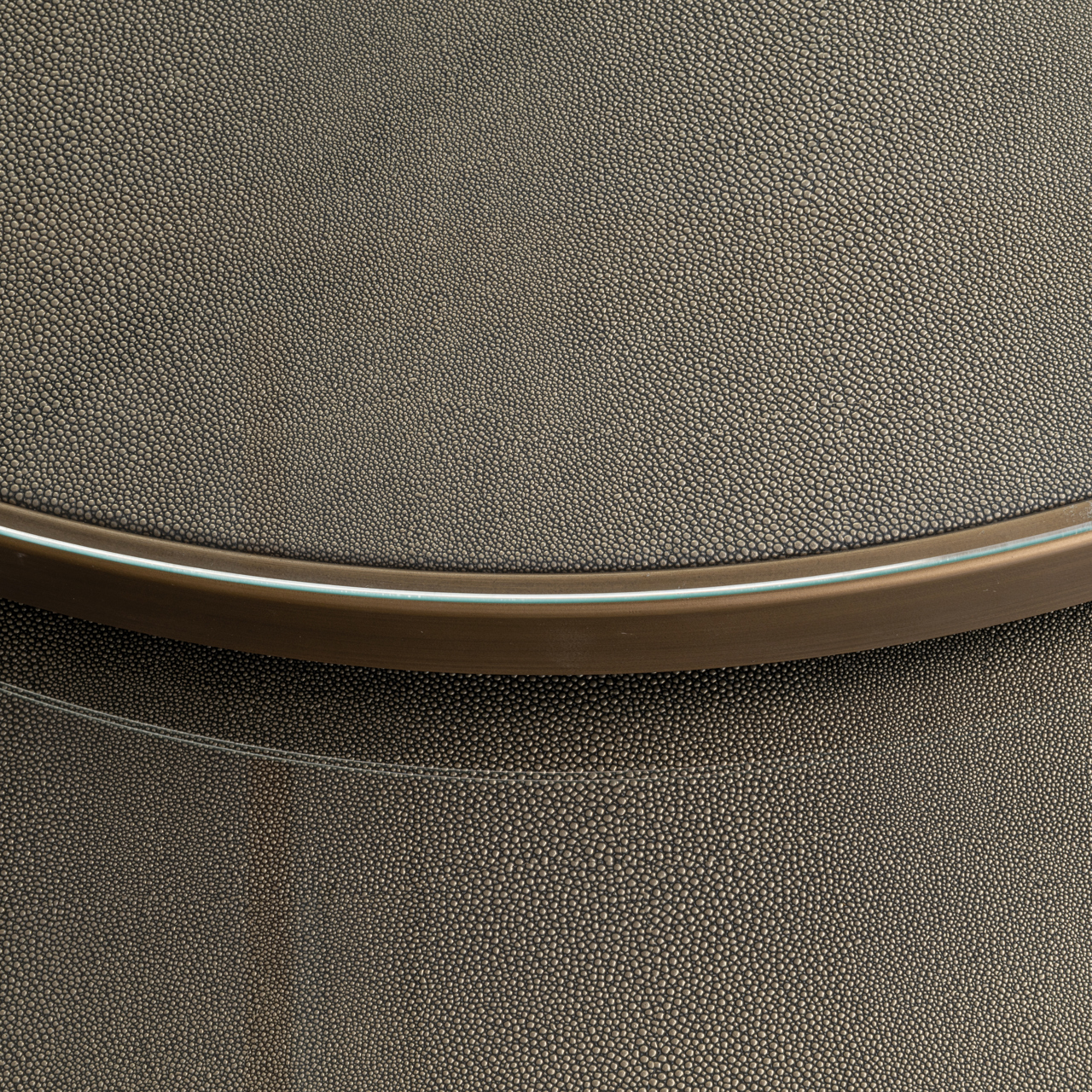 Richmond Interiors Salontafel Bloomville brass shagreen incl. glass tops (Set of 2)