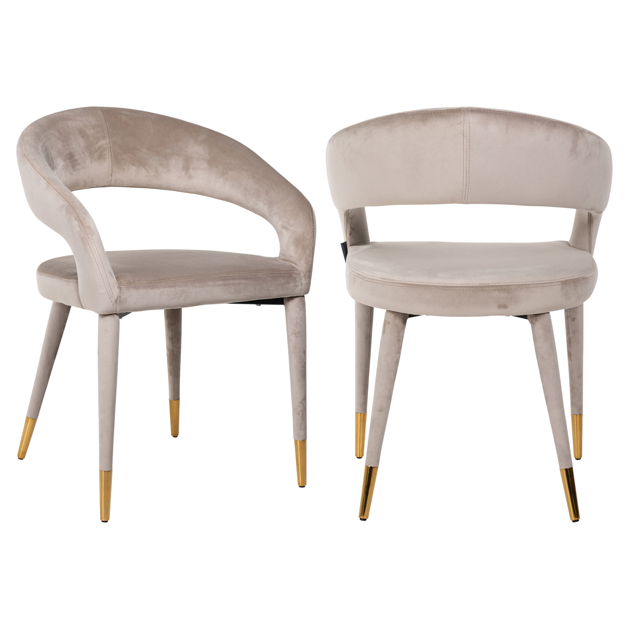 Richmond Interiors Eetkamerstoel Gia khaki velvet fire retardant
