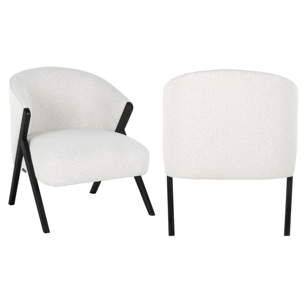 Richmond Interiors Lounge stoel Mia white bouclé