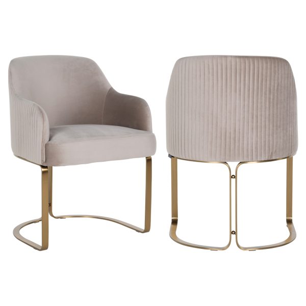Richmond Interiors Eetkamerstoel Hadley khaki velvet fire retardant