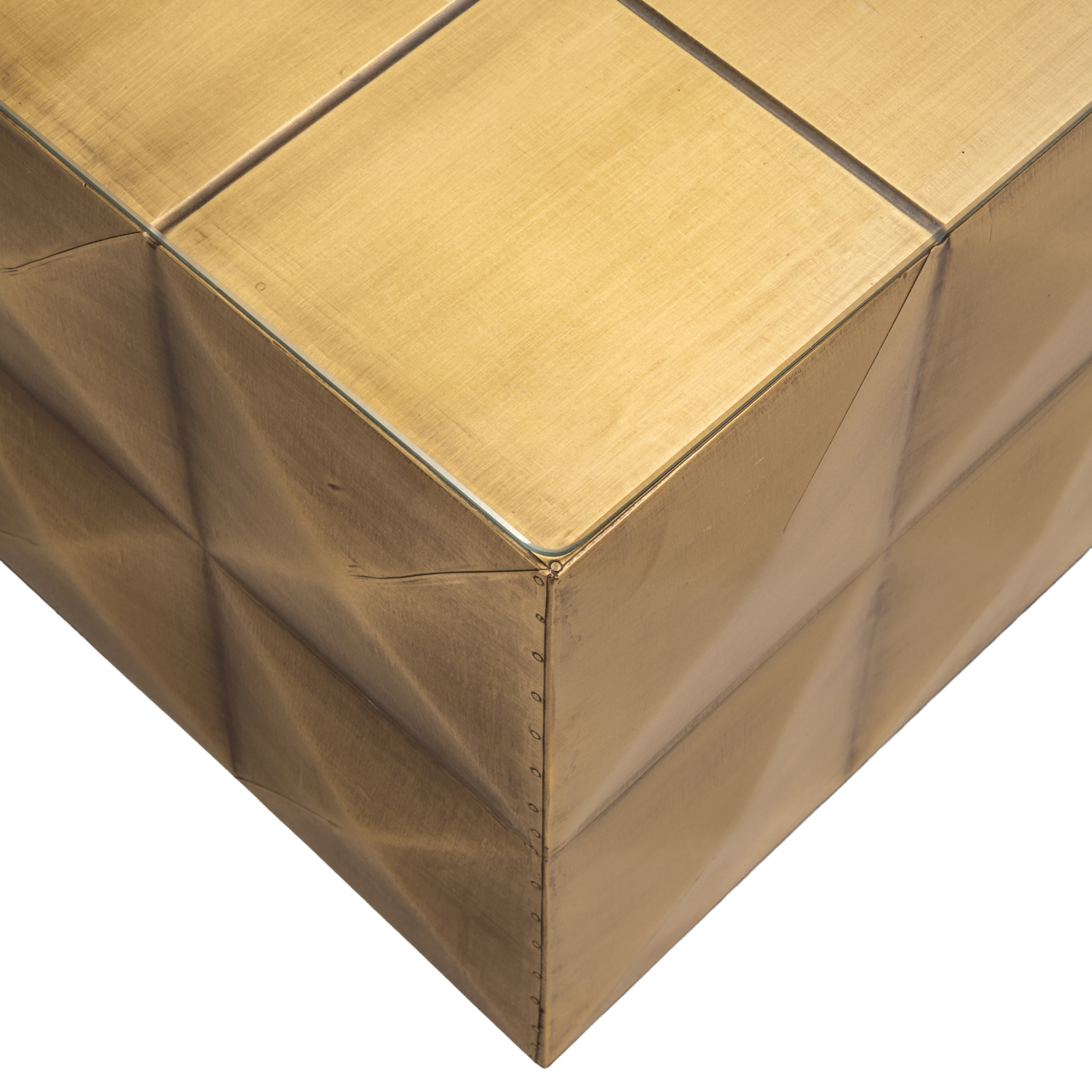 Richmond Interiors Salontafel Collada brushed gold incl. glass top