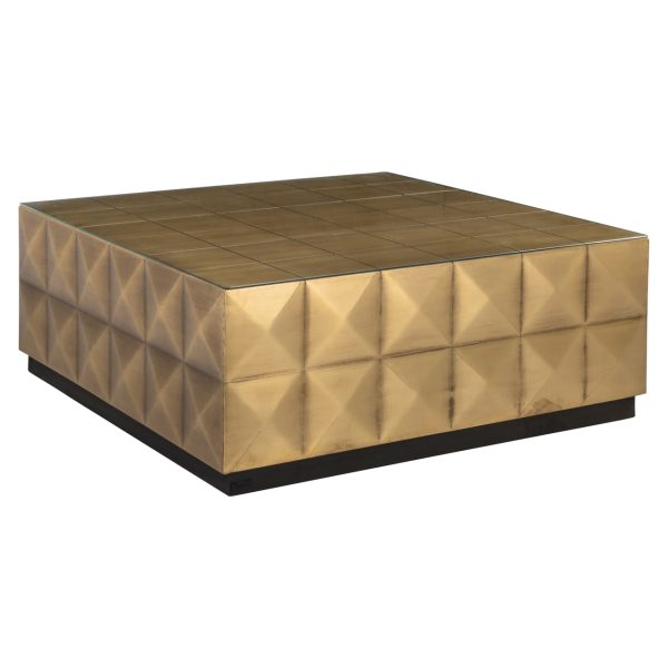 Richmond Interiors Salontafel Collada brushed gold incl. glass top