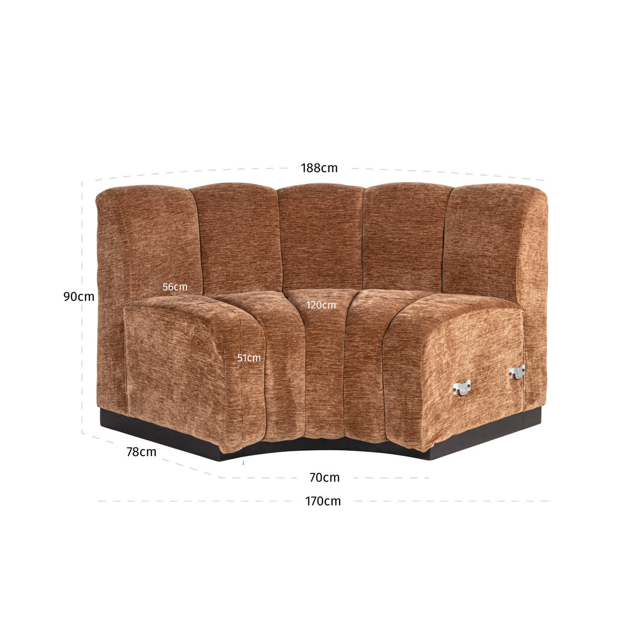 Richmond Interiors Eetkamer bank Hillpark customized round corner fire retardant