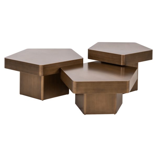 Richmond Interiors Salontafel Hexa brushed gold (Set of 3)