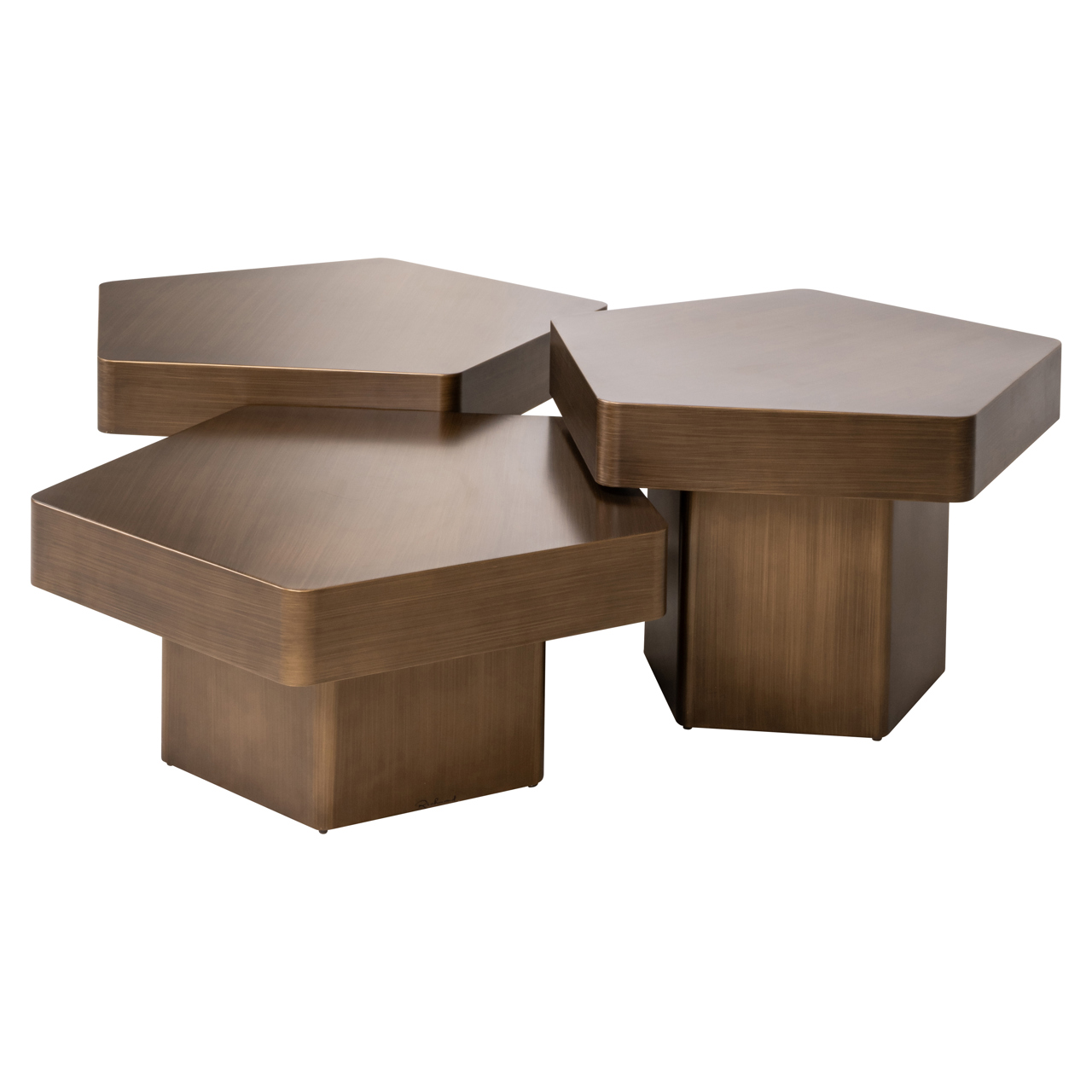 Richmond Interiors Salontafel Hexa brushed gold (Set of 3)
