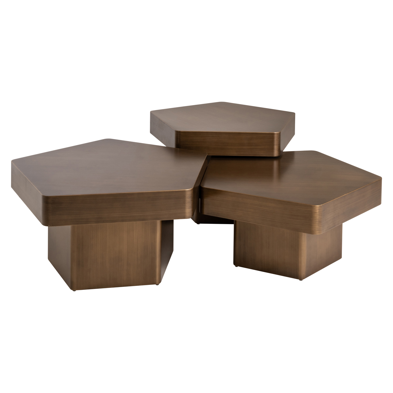Richmond Interiors Salontafel Hexa brushed gold (Set of 3)