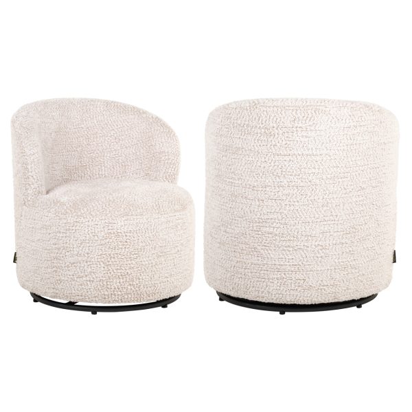 Richmond Interiors Lounge stoel Jackie lovely cream swivel kids
