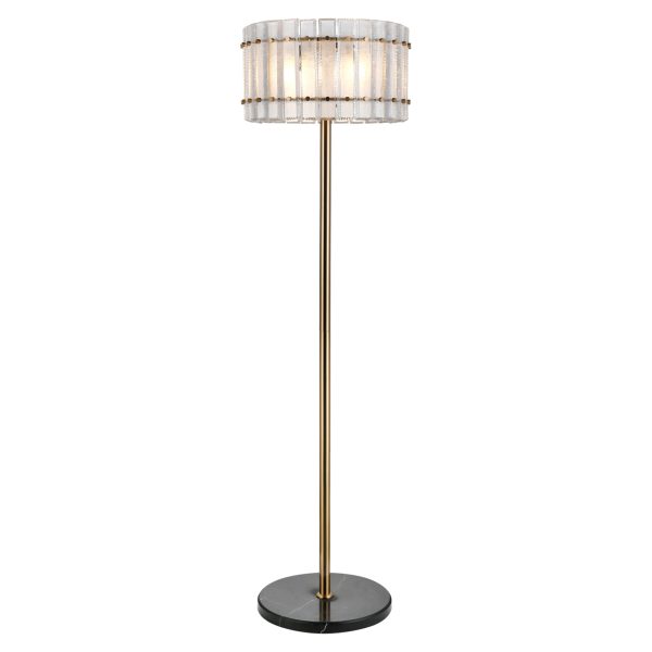 Richmond Interiors Vloerlamp Feline brass antique
