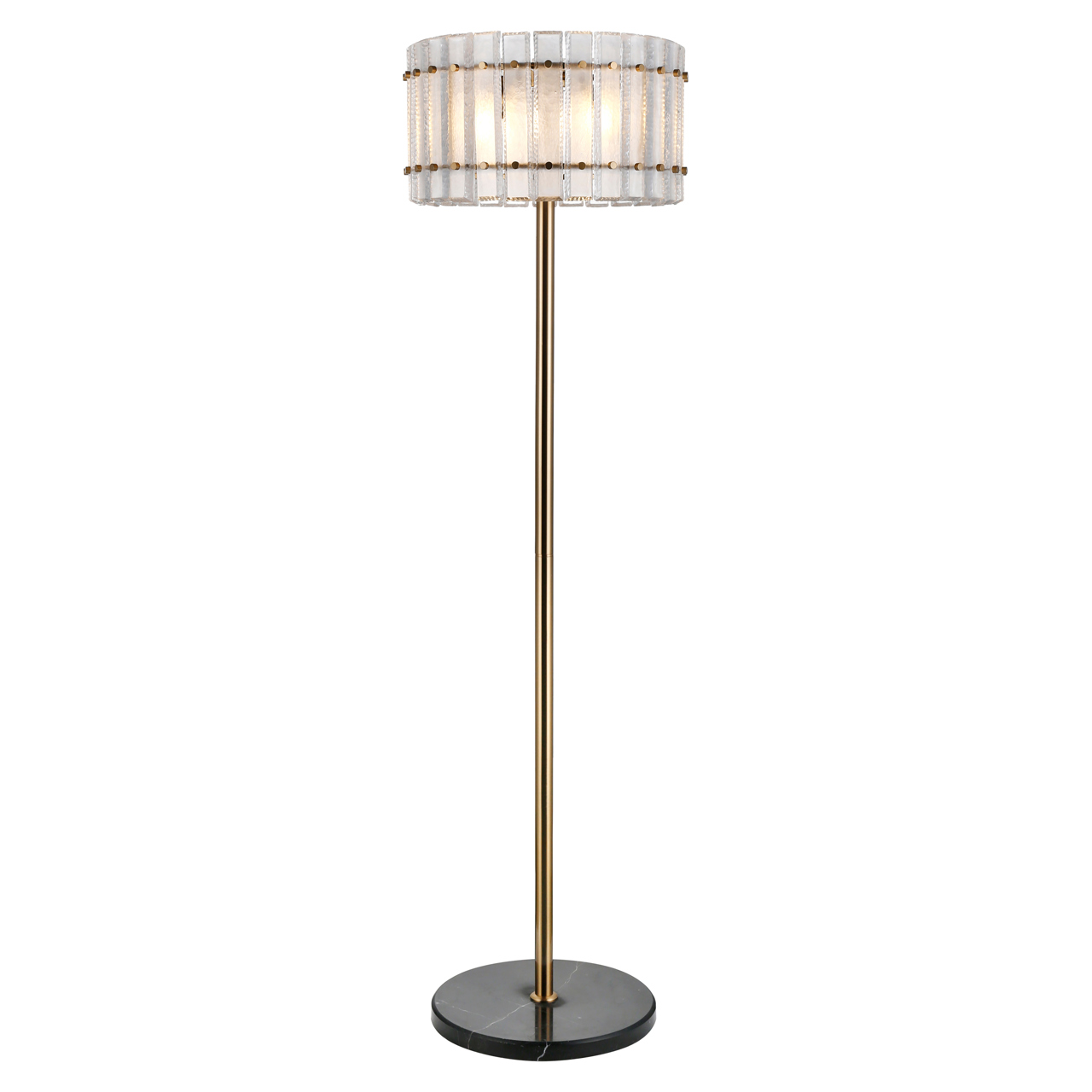 Richmond Interiors Vloerlamp Feline brass antique